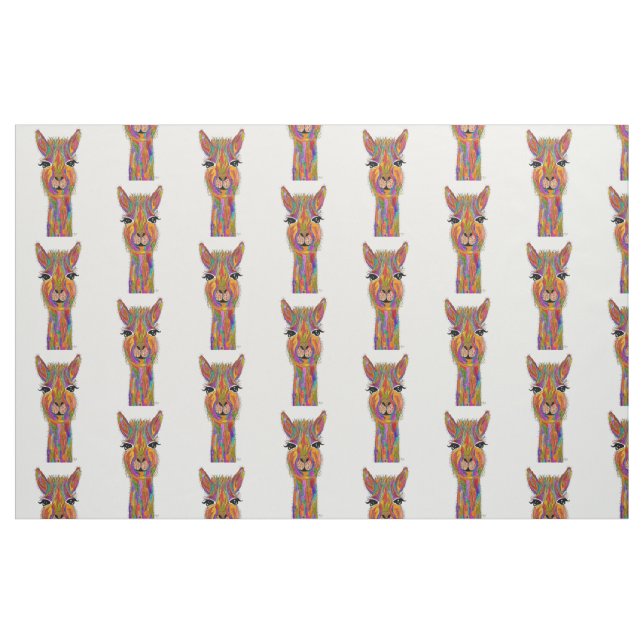 Tecido Llama bonito e colorido (Fat Quarter)