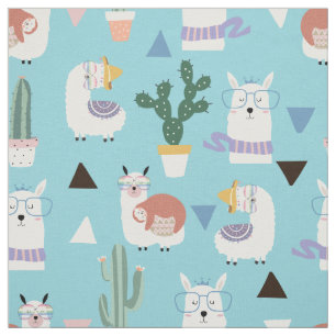 Tecido Llamas Cactus e Lama