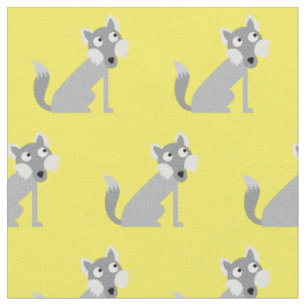 Tecido Lobo Bonito Lobos Criança Bebê Berçário Amarelo