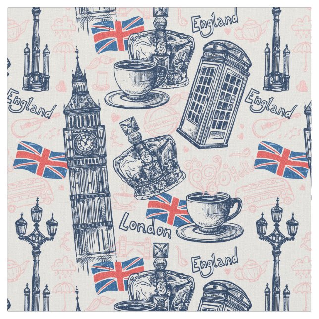 Tecido London England Pattern (Detalhe)