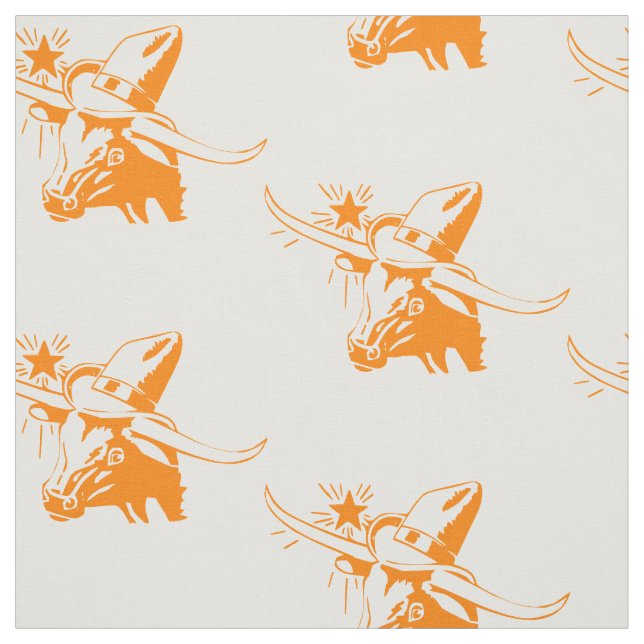 Tecido Longhorn Steer Head Com Cowboy Hat I (Modelo)