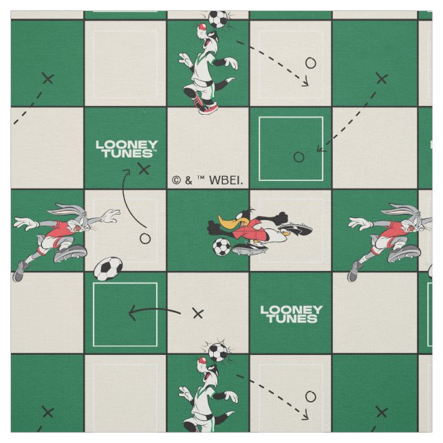 Tecido LOONEY TUNES™ Soccer Grid Pattern (Modelo)