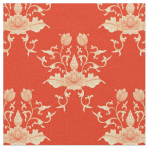 Tecido Lotus Estilo Floral Chinoiserie
