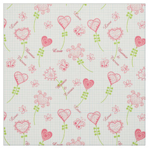 Tecido Love Hearts Blooming 2