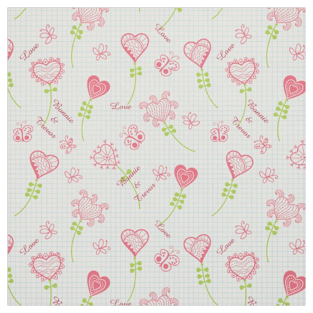 Tecido Love Hearts Blooming 2 (Modelo)