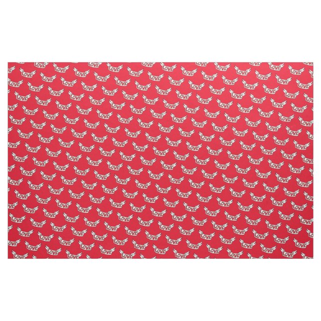 Tecido Love Scroll Romantic Message on Red (Jarda)
