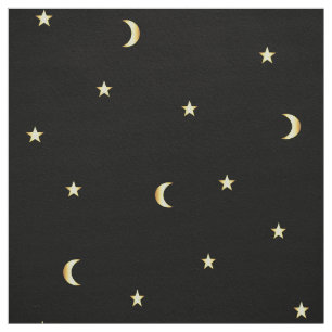 Tecido Lua Dourado e estrelas