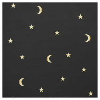 Tecido Lua Dourado e estrelas