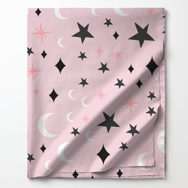 Tecido Luares e Estrelas Celestiais em Padrão Rosa (Criador carregado)