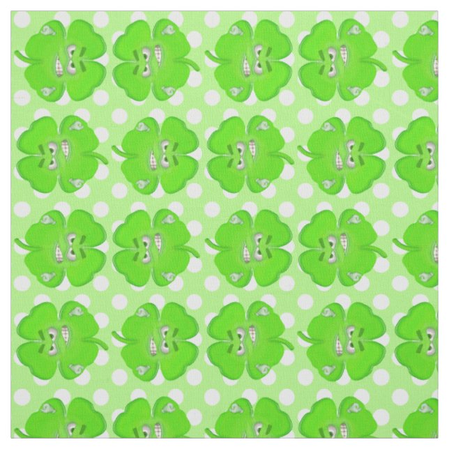 Tecido Lutar Contra O Shamrock Nos Pontos Brancos (Modelo)