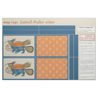 Tecido Luttrell Psalter Critter DIY Mug Rugs