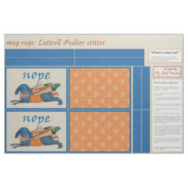 Tecido Luttrell Psalter Critter DIY Mug Rugs