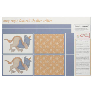 Tecido Luttrell Psalter Critter DIY Mug Rugs