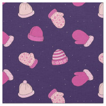 Luvas e Chapéus de Inverno Padrão Rosa Fofo