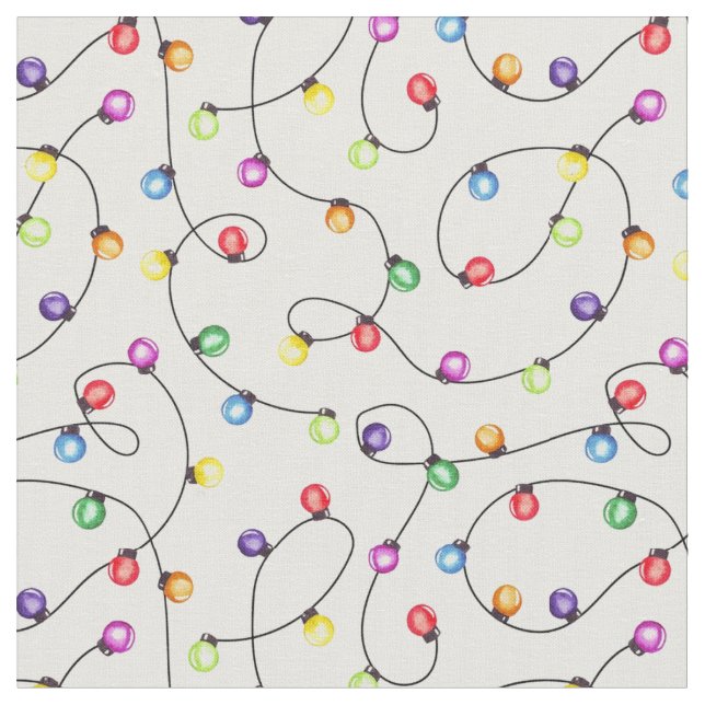 Tecido Luzes de Natal de Aquarela (Detalhe)