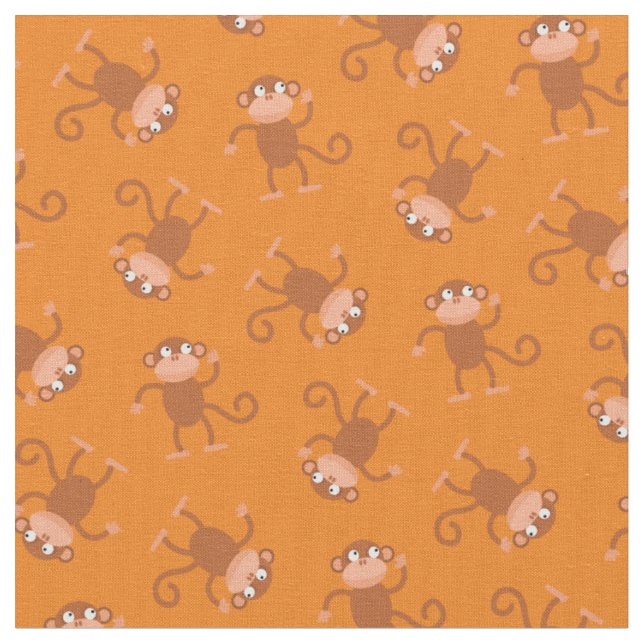 Tecido Macaco Fofo Quarto de Bebê Laranja Infantil (Detalhe)