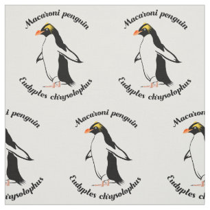 Tecido Macaroni Penguin