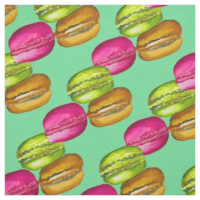 Tecido Macarons Coloridos, a aquarela e a arte funky (Modelo)