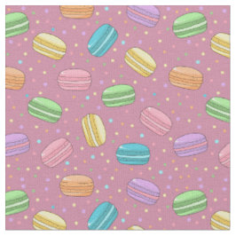 Tecido Macarons franceses Dusty Pink Dessert Patterno