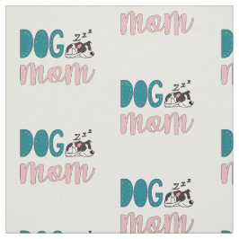 Tecido Mãe de cão com um cão manchado adormecido