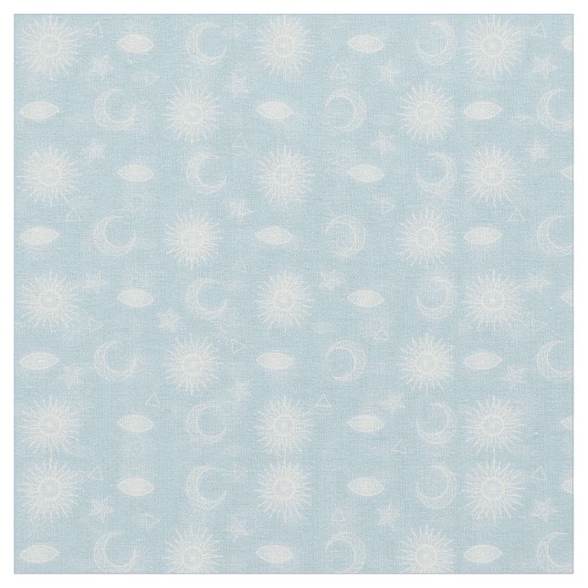 Tecido Magia White Moon Sun Stars Blue (Detalhe)