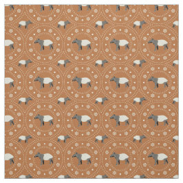 Tecido Malaios Tapirs Animal Patterna Cinnamon Orange