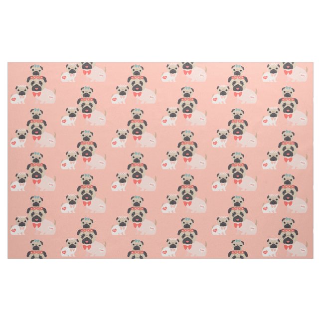 Tecido Mamãe e Babies Pugs (Fat Quarter)