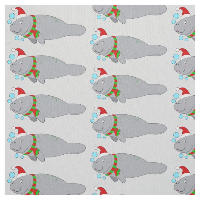 Tecido Manatee com Papai Noel e Scarf (Modelo)