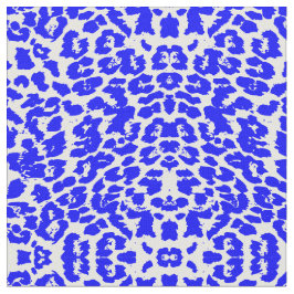 Tecido Manchas de Impressão Animal Abstrata Azul e Branco