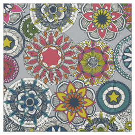 Tecido mandala circo festival prata