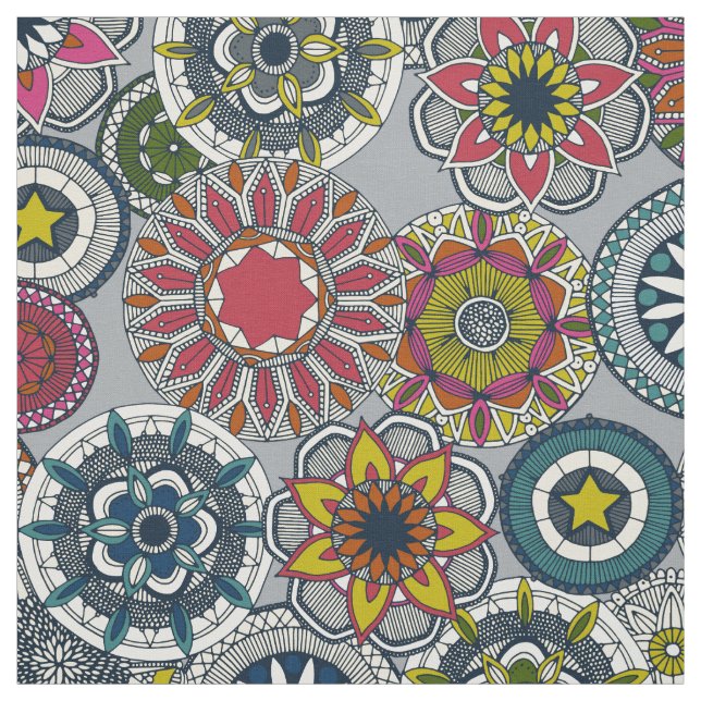 Tecido mandala circo festival prata (Modelo)