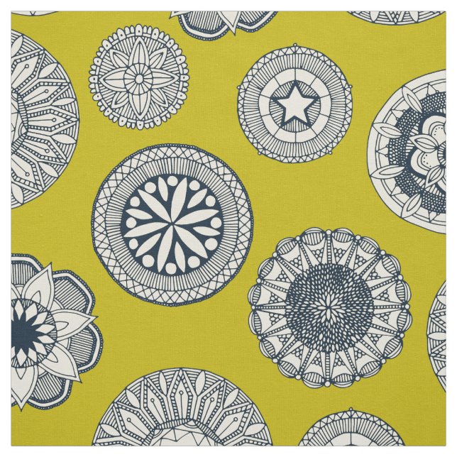 Tecido mandala cirk spot chartreuse (Modelo)