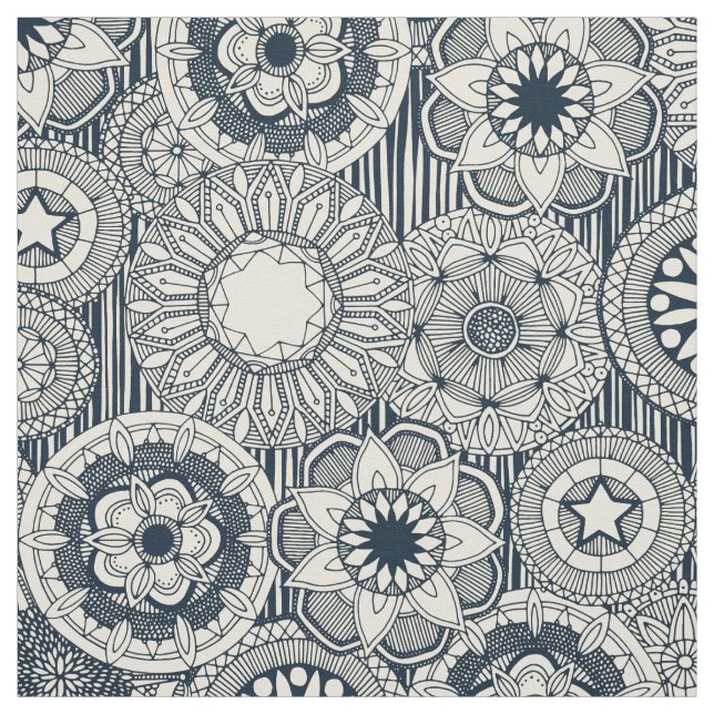 Tecido mandala cirque indigo (Modelo)