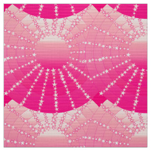 Tecido Mandala com estrelas - gradiente de cetim rosa e f