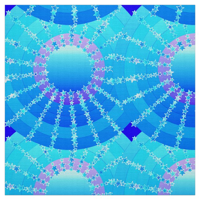 Tecido Mandala com estrelas - gradiente de cetim turquesa (Modelo)