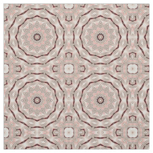 Tecido Mandala cremosa, rosa macio, branca e castanha.