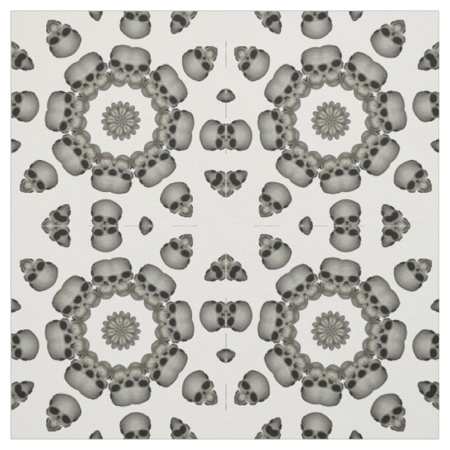Tecido Mandala de Crânio Humano Sinistro (Modelo)