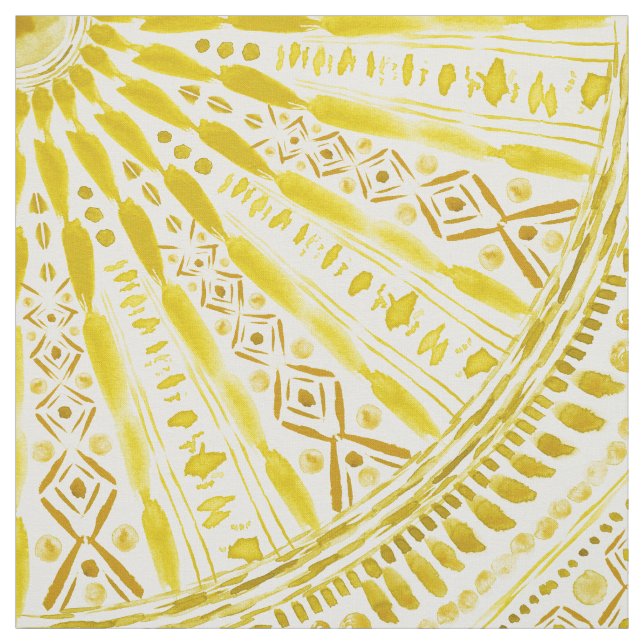 Tecido Mandala do amarelo do CULTO do SOL (Modelo)