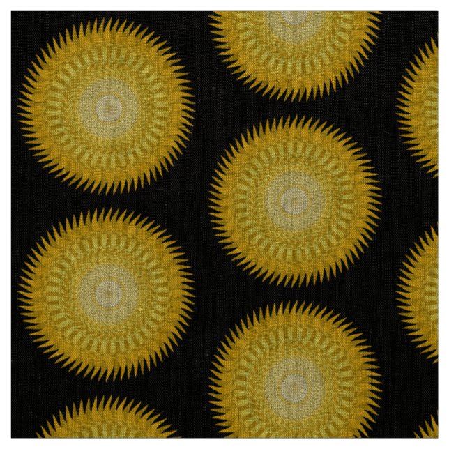 Tecido Mandala do Sol em Amarelo (Modelo)
