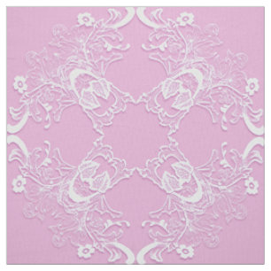 Tecido Mandala floral étnica rosa.