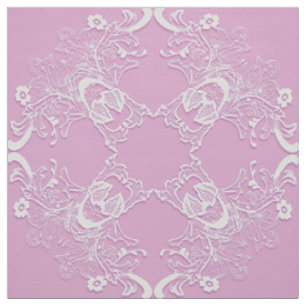 Tecido Mandala floral étnica rosa.