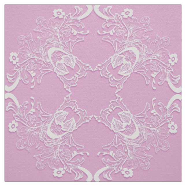 Tecido Mandala floral étnica rosa. (Modelo)