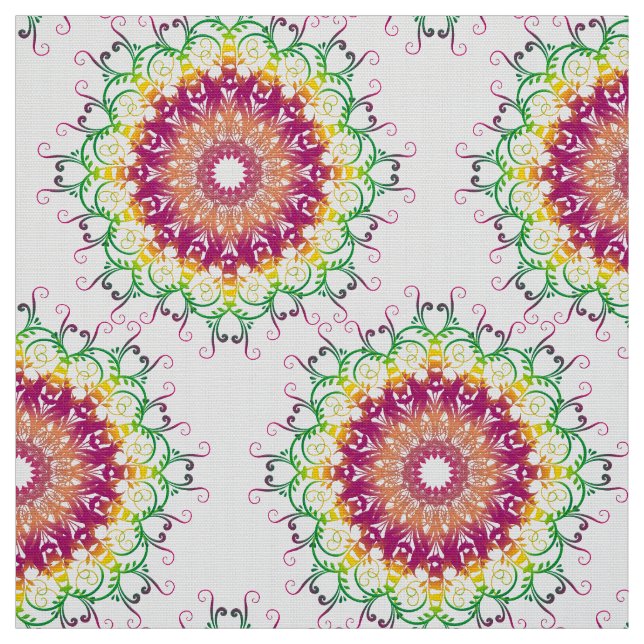 Tecido Mandala. floral étnico (Modelo)
