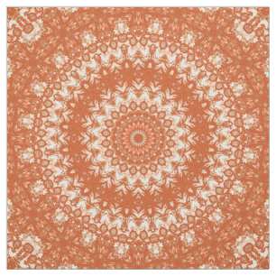 Tecido Mandala laranja. 