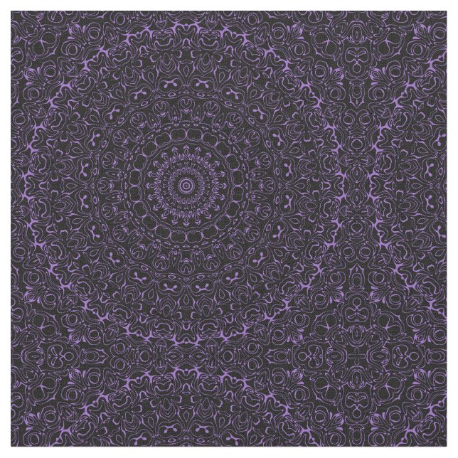Tecido Mandalá Roxo de Ámbar com Simetria Intrincada (Detalhe)