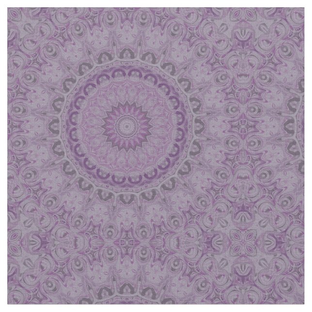 Tecido Mandala Sonho em Aquarela em Tons de Roxo (Detalhe)