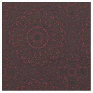 Tecido Mandalá Vermelho Borgonha com Simetria Ornamental