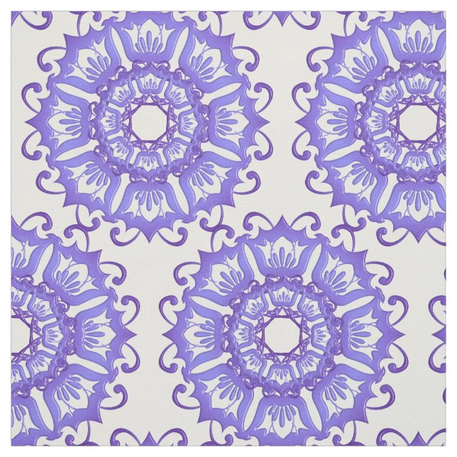 Tecido Mandala. violeta floral (Modelo)
