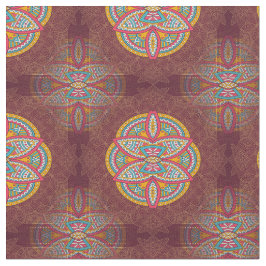 Tecido Mandalas em Maroon repete padrões
