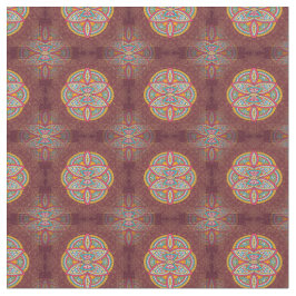 Tecido Mandalas em Maroon repete padrões